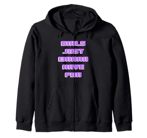 Mädchen wollen einfach Spaß haben Kapuzenjacke Mädchen wollen einfach Spaß haben Kapuzenjacke von retro graphic Design For Women and girls Gifts
