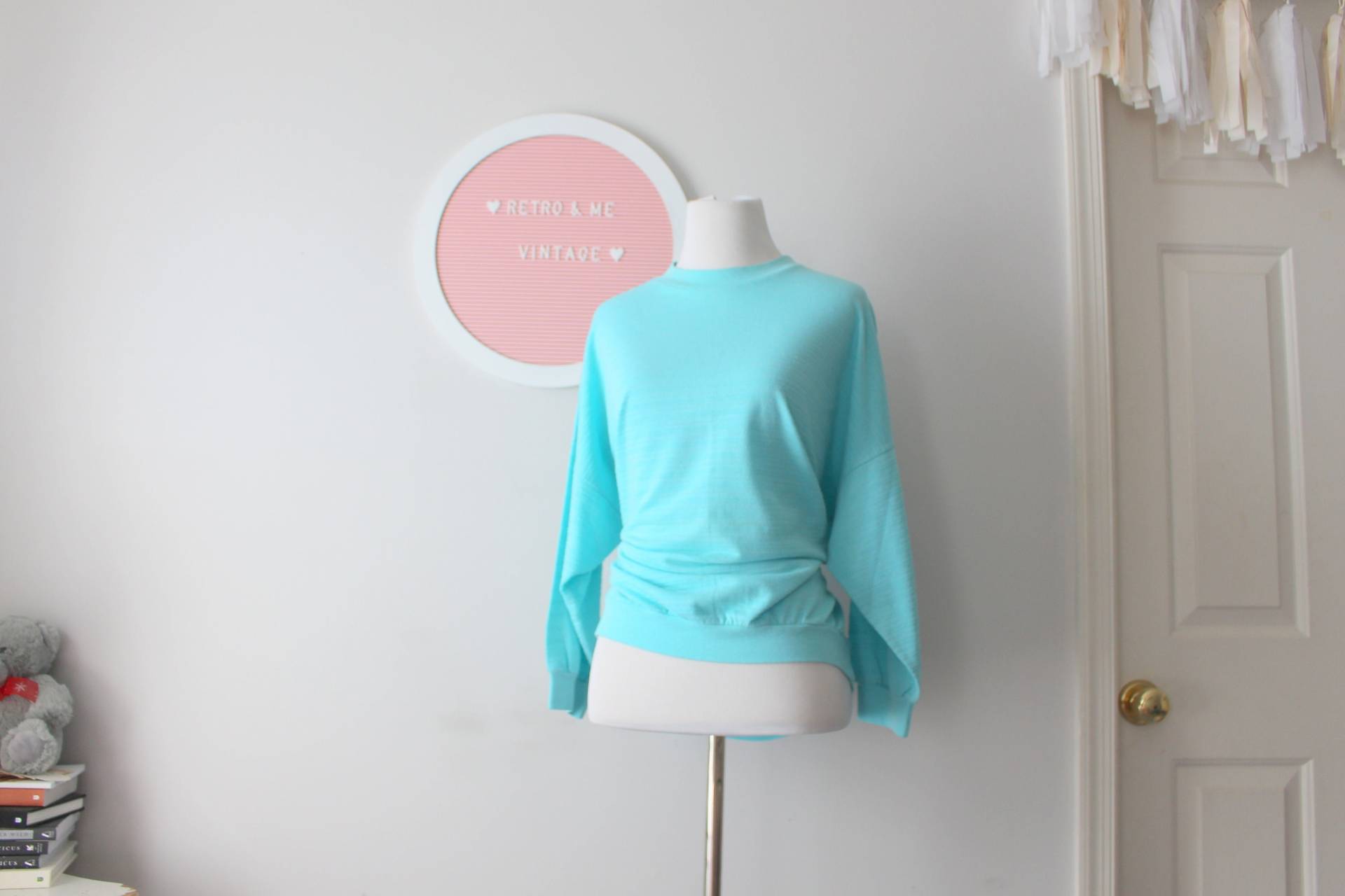 Vintage 80Er Jahre Petrolfarbene Baumwoll Bluse - Kicks Brand Made in Usa Vintage 80Er Jahre Petrolfarbene Baumwoll Bluse - Kicks Brand Made in Usa von retroandme