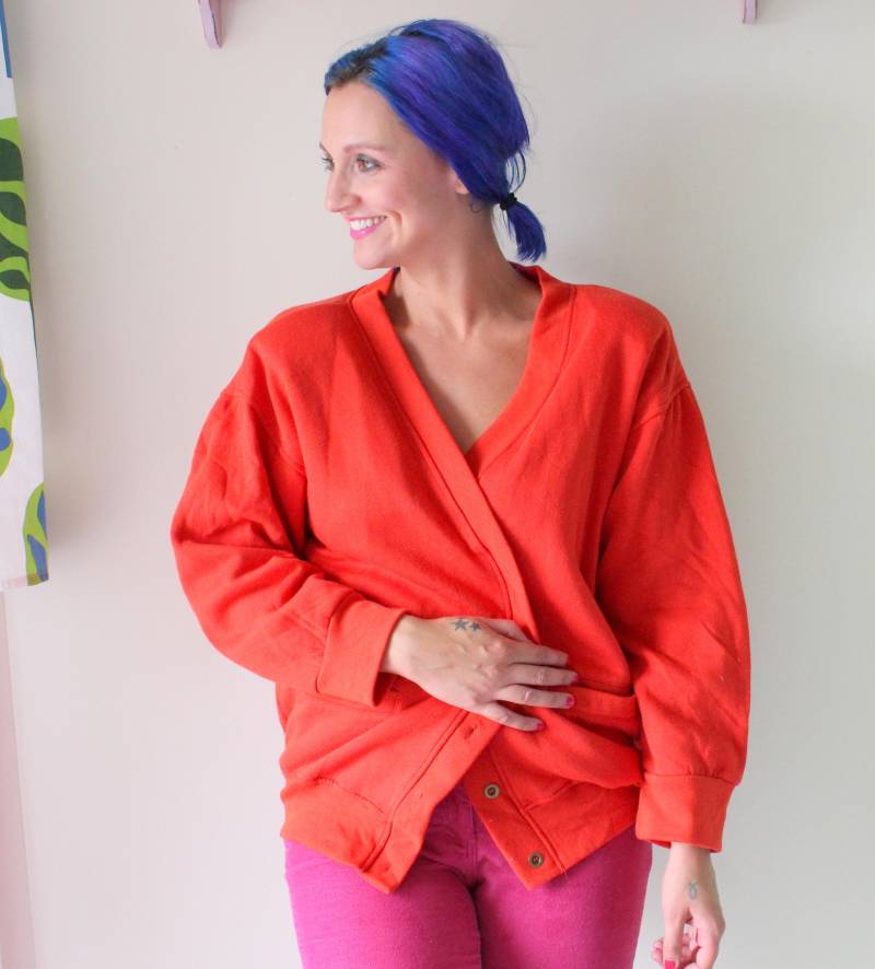1980Er Jahre Gitano Orange Strickjacke Retro-Unisex-Pullover von retroandme