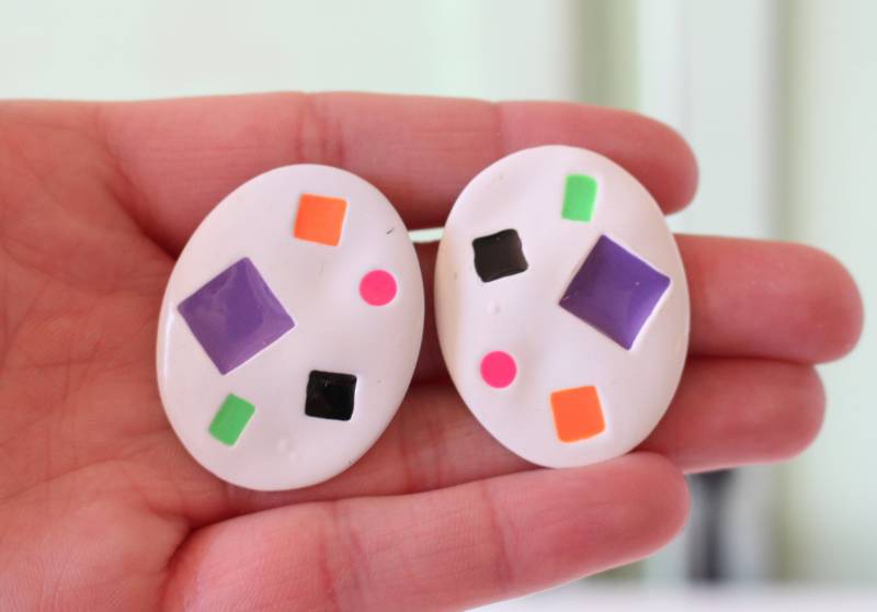 1980Er Jahre Mod Ohrstecker Retro Polka Dot Trachtenschmuck von retroandme