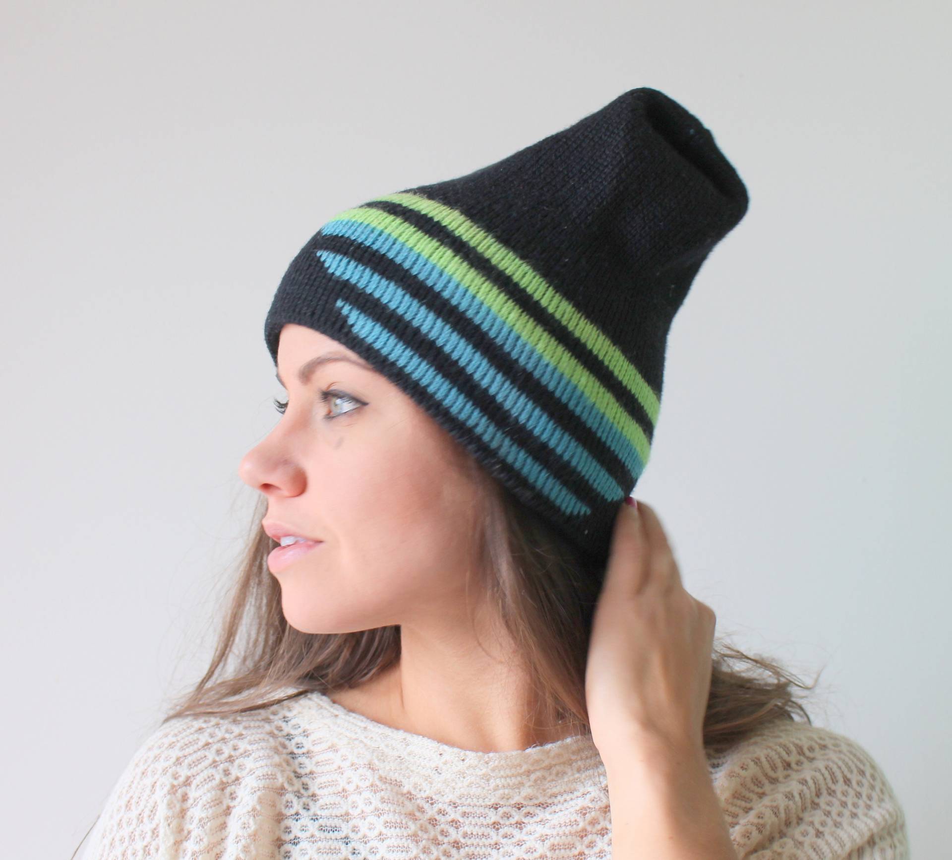 1980S Streifen Beanie in Regenbogenoptik, Vintage von retroandme