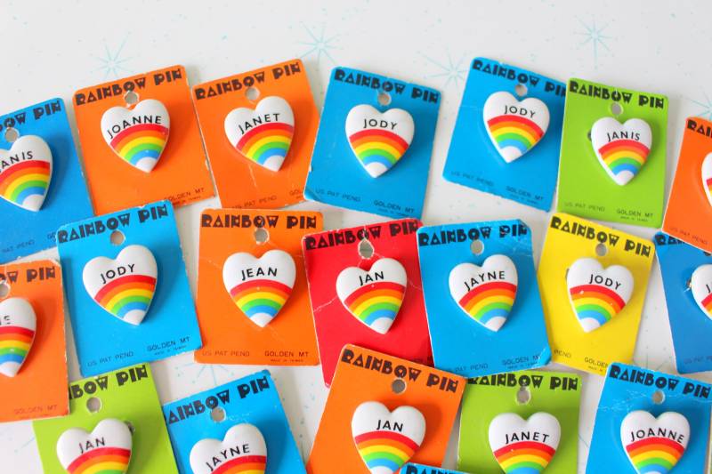 1980Er Jahre Regenbogen Herz Anstecknadel von retroandme