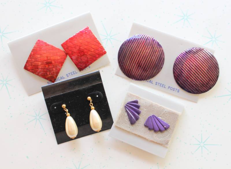 1980Er Jahre Retro Ohrhänger Set Oversized Modeschmuck von retroandme