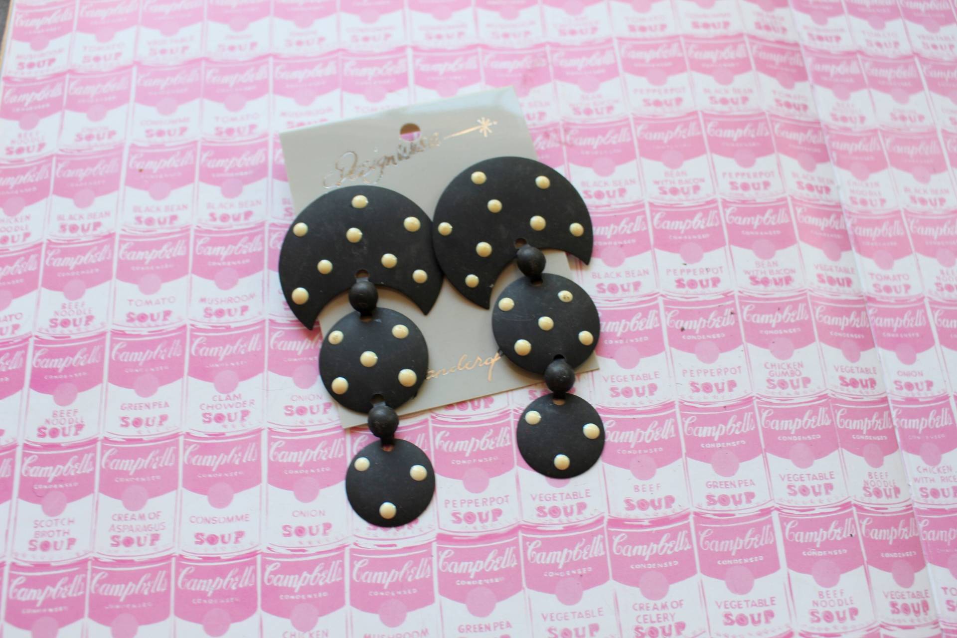 1980Er Vintage Polka Dot Kostüm Ohrringe.... Schwarz Und Weiß. Punkte. Retro Accessoires. Klassisch. Mod. Kitsch. Damen. Niedlich. 80Er Jahre von retroandme