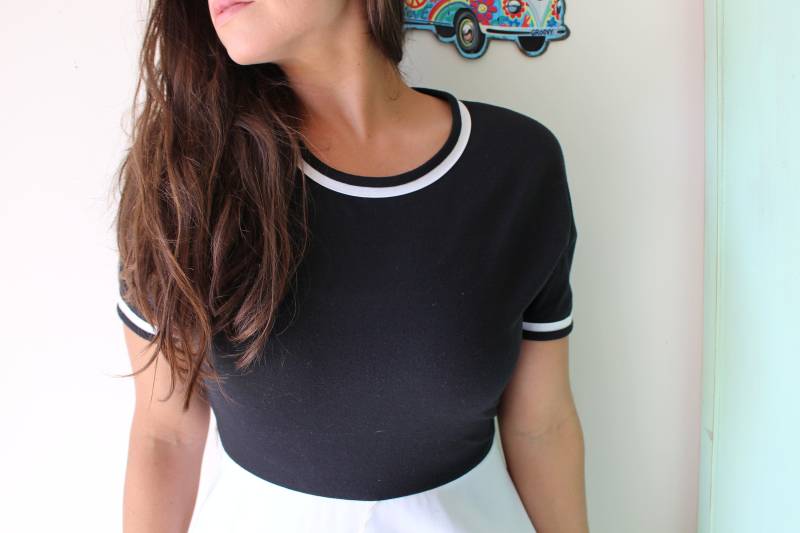 1980Er Jahre Schwarz Weiß Kleid, Mod Retro Party Medium von retroandme