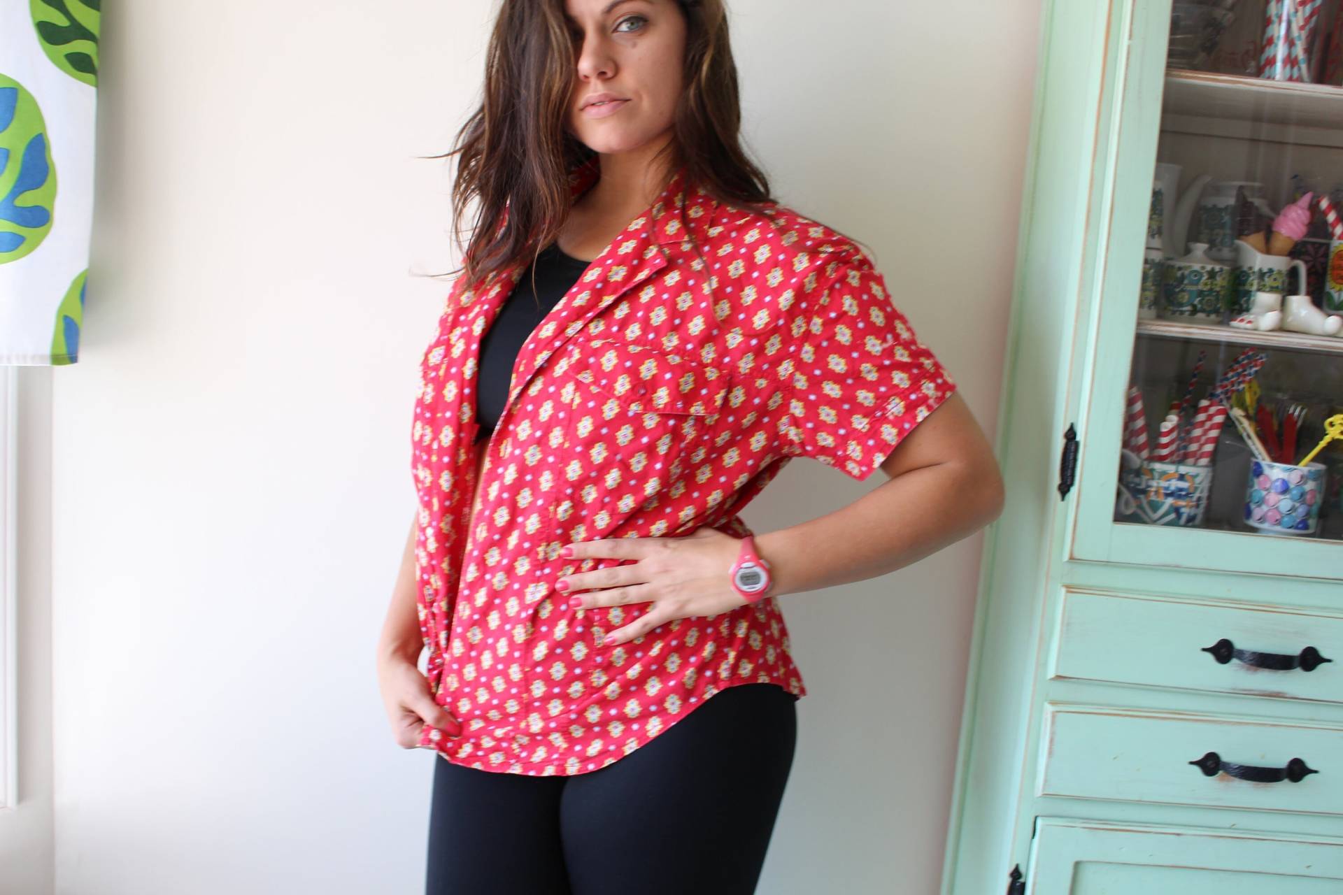1980S Liz Claidose Bluse Buntes Kitsch Top, Size Large 1980S Liz Claidose Bluse Buntes Kitsch Top, Size Large von retroandme