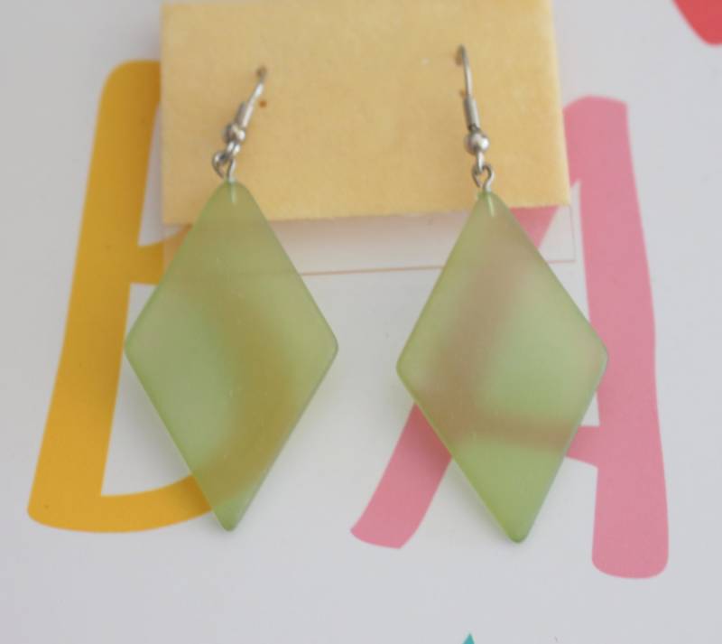 1980S Lucite Grüne Ohrringe Bezaubernder Modeschmuck von retroandme