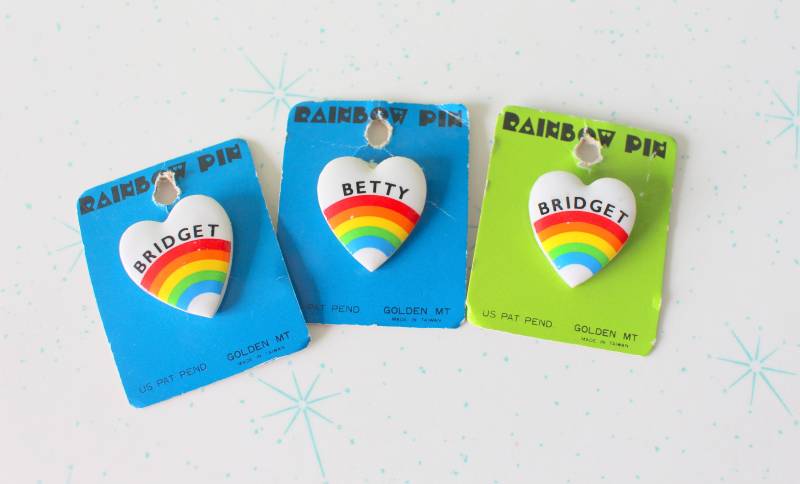 1980S Regenbogen Herz Anstecknadel - Vintage Brosche | New Old Stock von retroandme