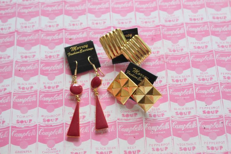 1980S Retro Set Zierliche Ohrringe ....rot. Modeschmuck. Schick. Retro. Alter Lagerbestand. Mörder. Rad. Baumelnd. 80Er Jahre Schmuck. Zweigig. von retroandme