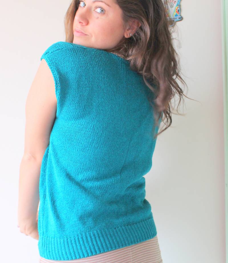 1980S Seidenmischung Pullover-Weste - Vintage Yarn Works von retroandme