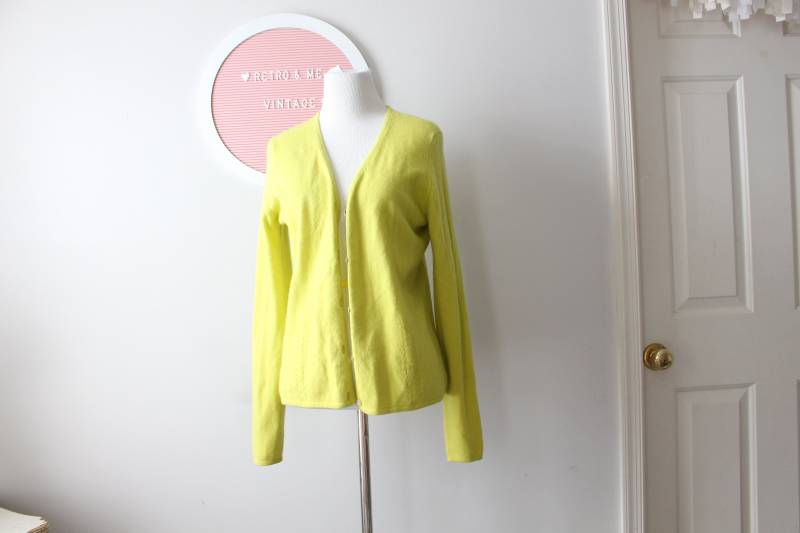 1990S The Lime Green Apple Sweaterdesigner Vintage. Bunt. Hell. Retro. 1980Er Jahre Pullover. Rad. Strickjacke. Grün. Designer. Klein von retroandme