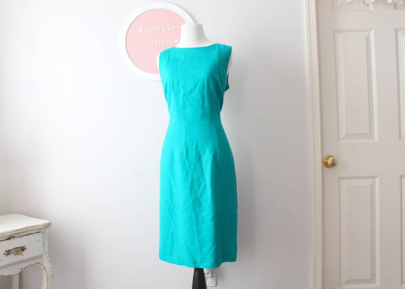 1990Er Jahre Vintage Teal Green Kleid... Größe Kleine Damen... Grünes Kleid. Frühling. Designer. Retro. Mod. Knielänge. Tageskleid. Talbots von retroandme