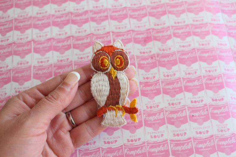 70S Vintage Groovy Retro Eule Patch Atomar. Retro. Kitschig. Kostüm. Hüfttasche. Einzigartig. Frieden. Hippie. Liebe. Retro Aufnäher. Sechziger von retroandme