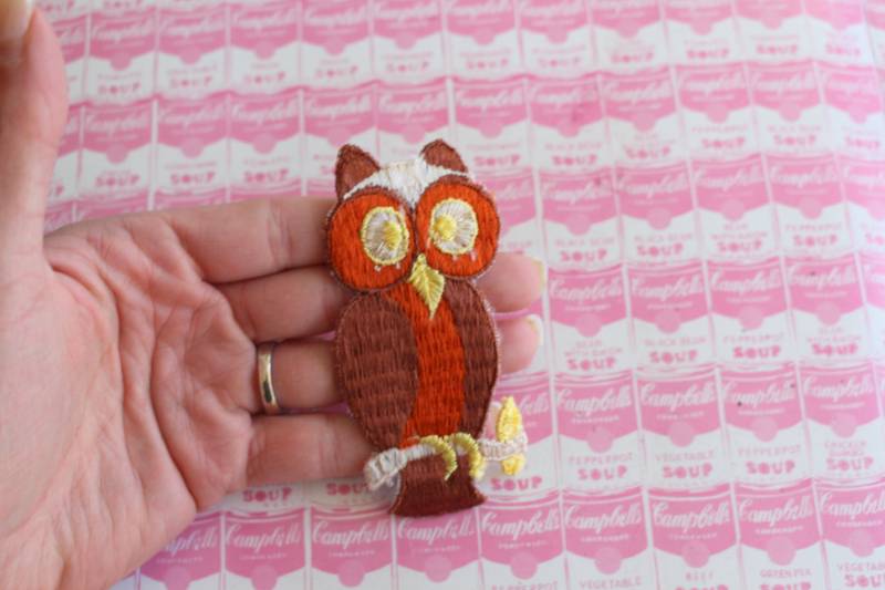 70S Vintage Groovy Retro Eule Patch Atomar. Retro. Kitschig. Kostüm. Hüfttasche. Einzigartig. Frieden. Hippie. Liebe. Retro Aufnäher. Sechziger von retroandme
