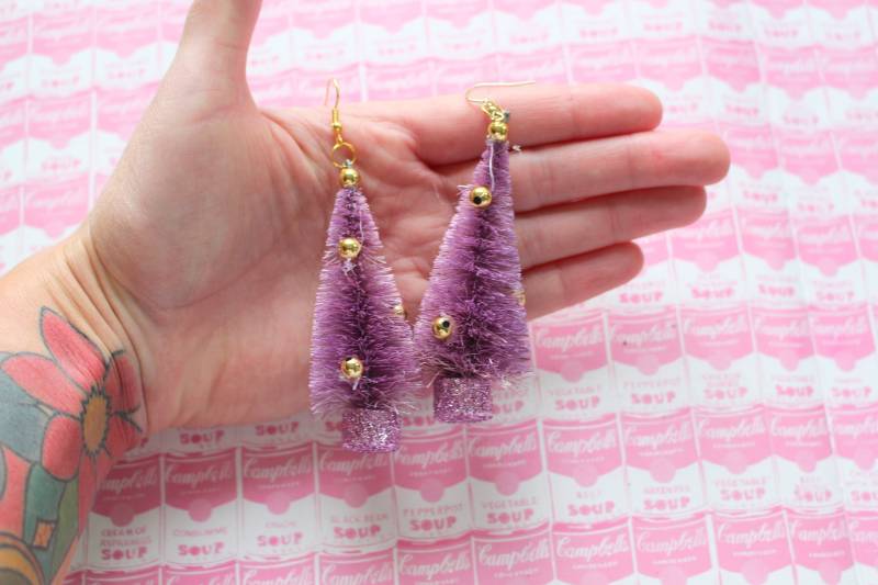 Festliche Weihnachtsbaum Gemme Glitzer Ohrringe...retro Accessoires. Festliche Ohrringe. Bezaubern. Ausgefallen. Party. Urlaub. Weihnachten von retroandme