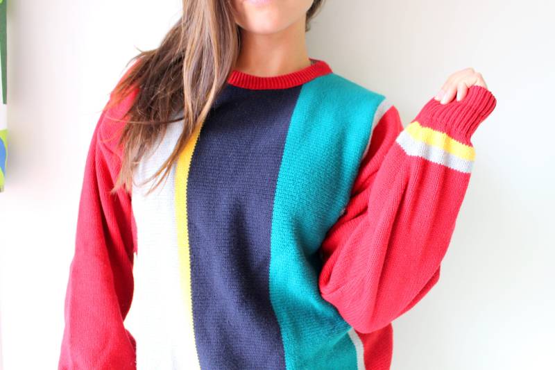 Jantzen 1980Er Regenbogenpullover.einhorn. Bunt. Hell. Retro. Gestreift. Regenbogen. Pullover Aus Den Jahren. Rad. Spaß. Übergroßer Pullover Jantzen 1980Er Regenbogenpullover.einhorn. Bunt. Hell. Retro. Gestreift. Regenbogen. Pullover Aus Den Jahren. Rad. Spaß. Übergroßer Pullover von retroandme