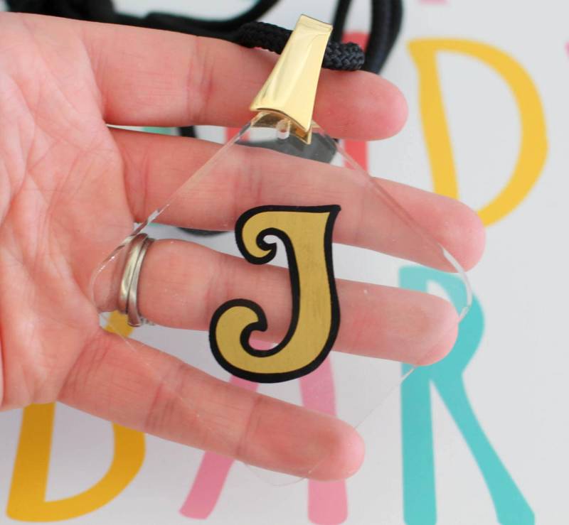 Vintage Lucite Initial Halskette, 1980S Buchstabe Anhänger von retroandme