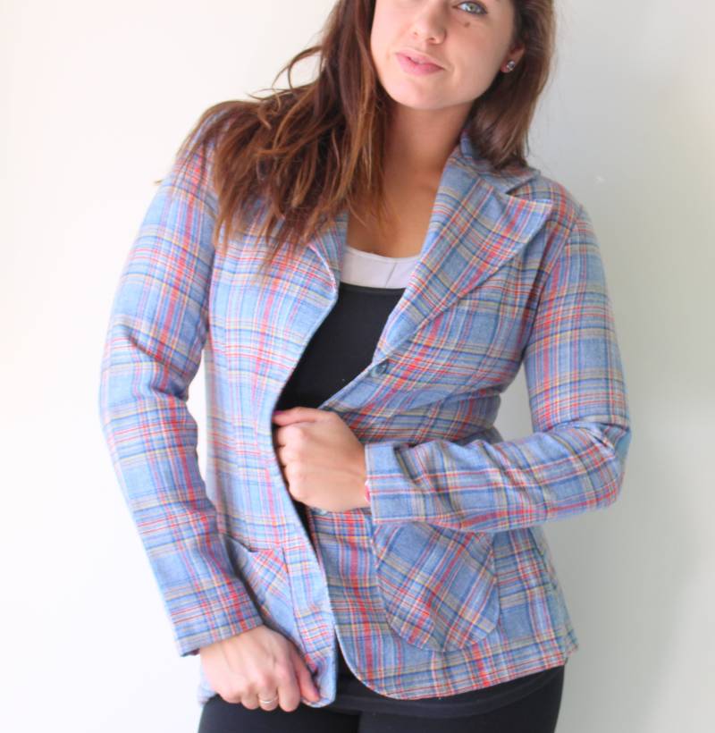 Seltener Vintage Made in Usa Wrangler 1970S Blazer....hipster. Retro. Hippie. Designer. Herren. Frauen. Unisex. Urlaub. Kariert. Blau. Rot von retroandme