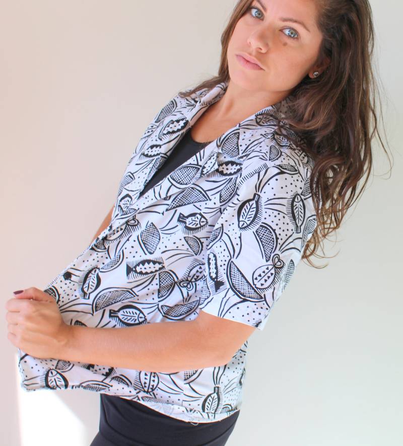 Vintage 1980S Bluse Mit Blätter-Print Button-Down Funky Retro Kragen Top von retroandme