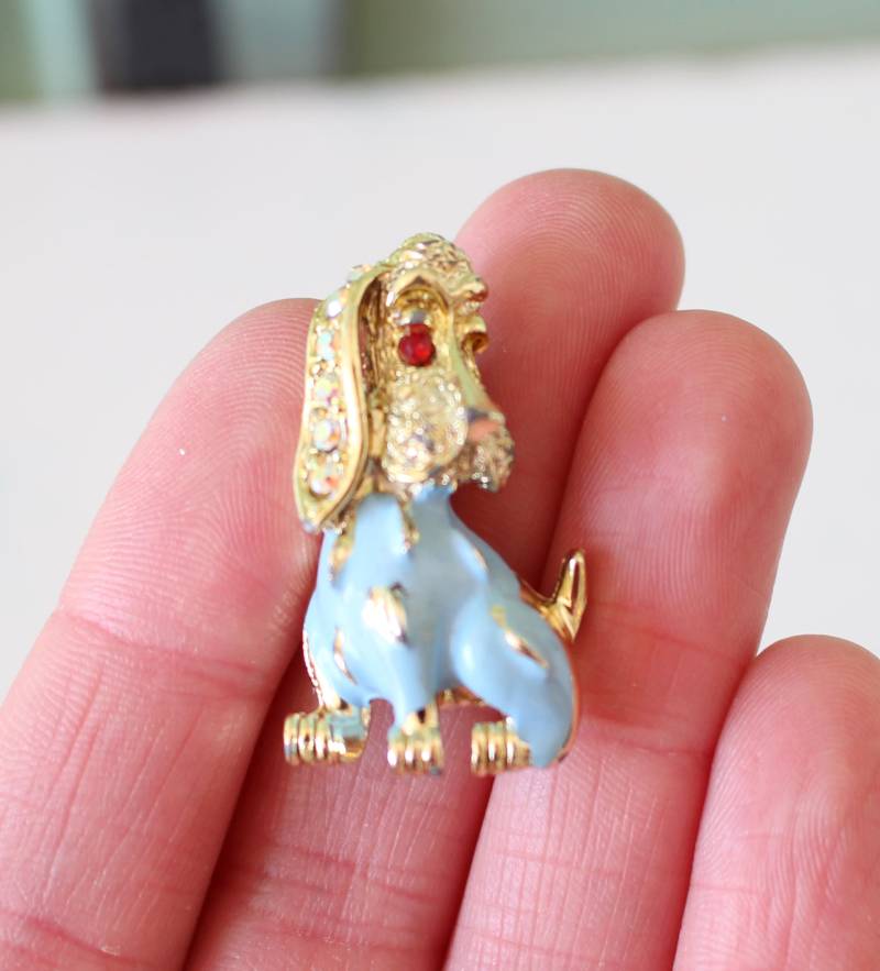 Vintage 1980S Golden Puppy Brosche Schmuckhund Pin Vintage 1980S Golden Puppy Brosche Schmuckhund Pin von retroandme