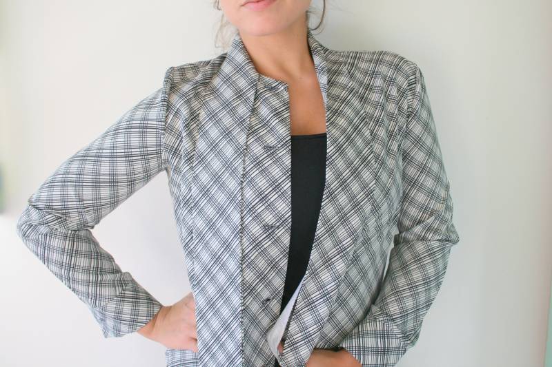 Vintage 60S-70S Bluse Schwarz-Weißes Seidiges Poly, S Bis Mittel von retroandme