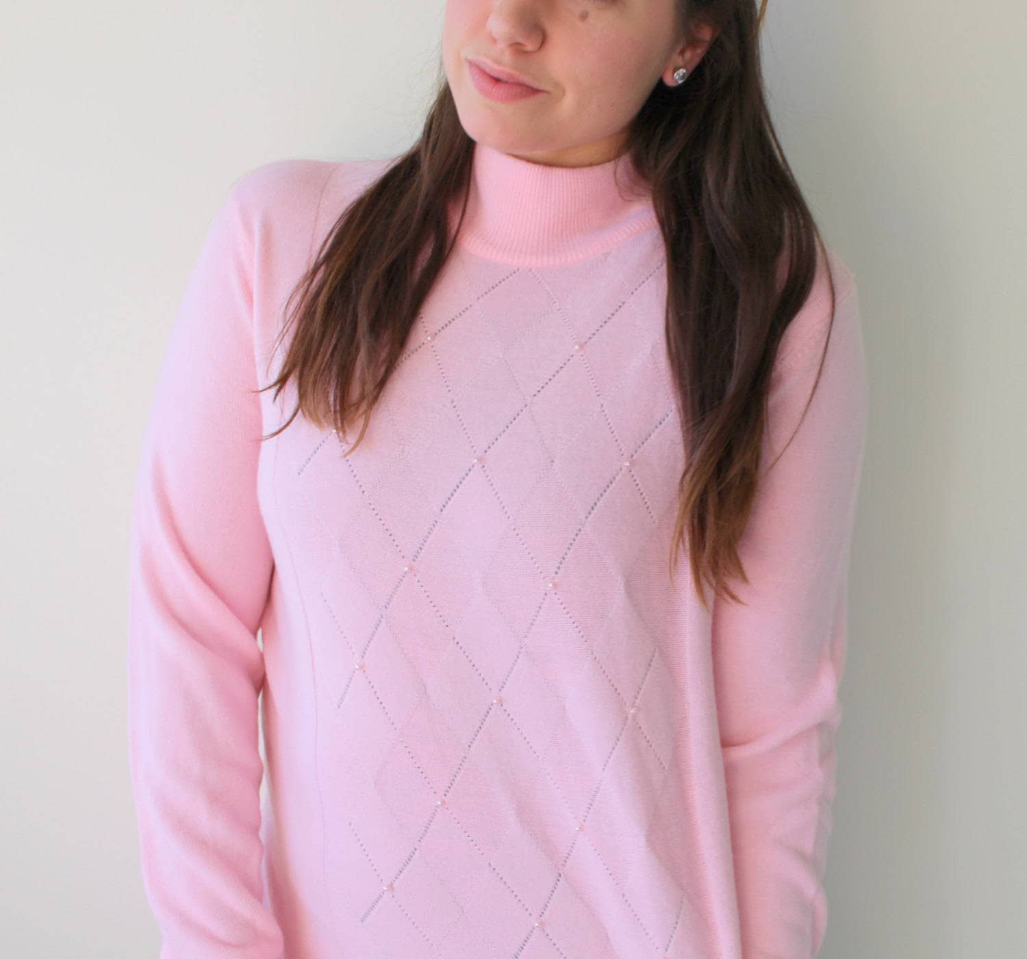 Vintage 80Er Jahre Rosa Strick Pullover Boho Slouchy Crop, M/L von retroandme