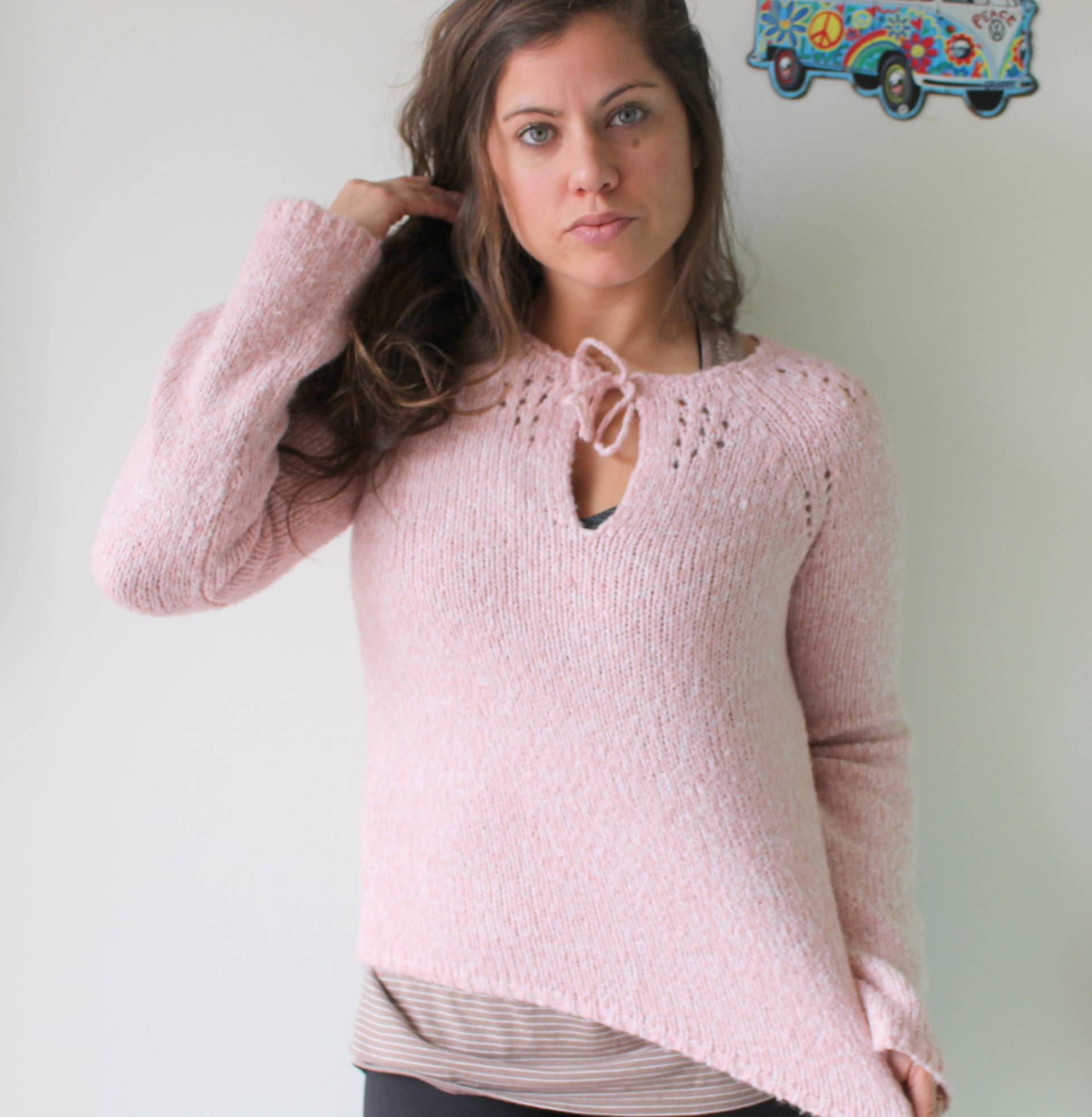 Vintage 90Er Express Rosa Strick Pullover - Wollmischung von retroandme
