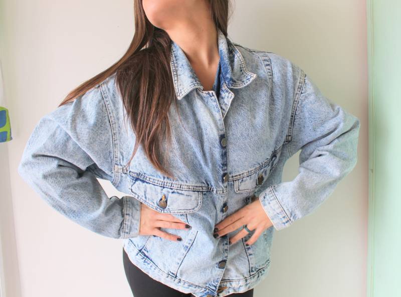 Vintage Acid Wash Jeansjacke Im 80Er-90Er Grunge Stil von retroandme