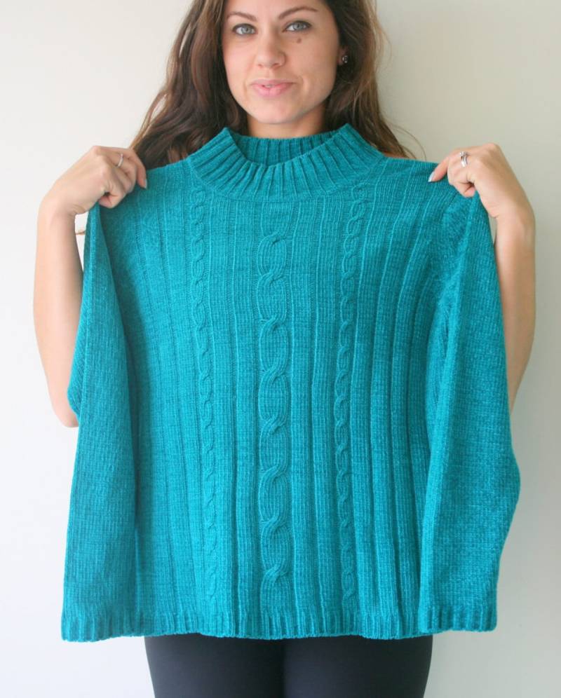 Vintage Blauer Acryl Pullover 80S-90S Boho Strickpullover von retroandme
