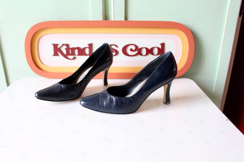Vintage Fancy Schwarze Fersen.... Größe 7 Frauen.... 1980Er Jahre Fersen. Cocktailparty. Schuhe. Pumpen. Twiggy. Mod. Klassisch. Partei. Designer von retroandme