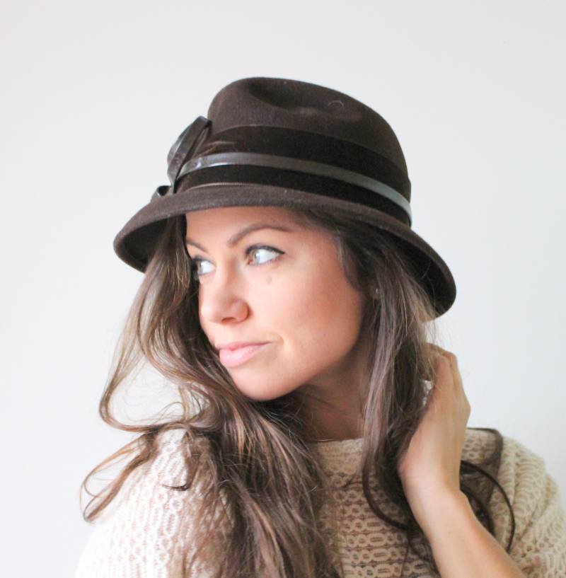 Vintage Fedora Hut Aus Wolle - Made in Italy Cloche Den 1960Er Jahren von retroandme