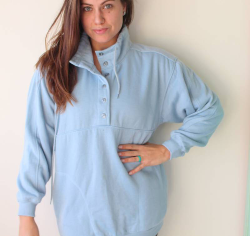 Vintage Hip Unisex Sweatshirt..größe Small Medium..bluse. Blau. Retro. Kostüm. Hippie. Basketball. Sport. Fußball. Jeansstoff von retroandme