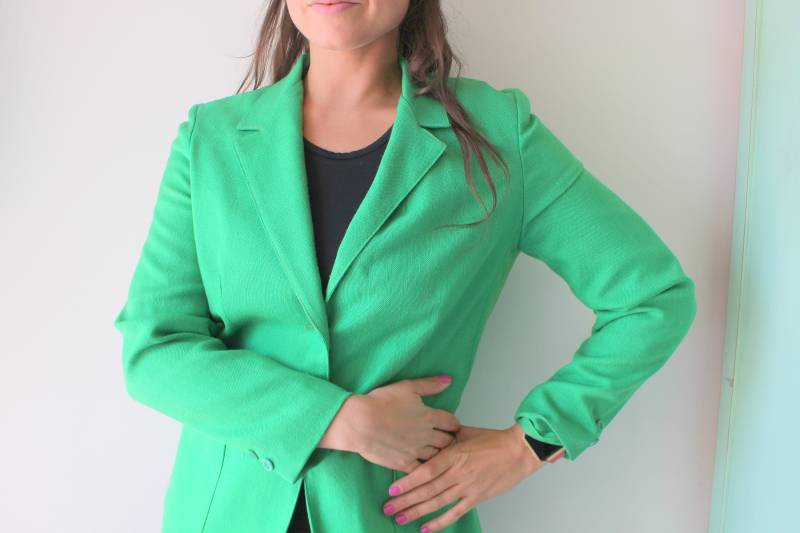 Vintage Limegrüner Baumwoll Blazer Mod Style, Grösse M/L von retroandme