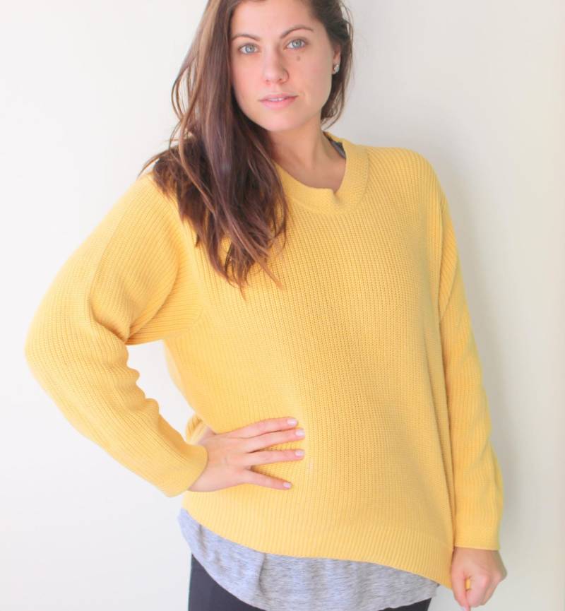 Vintage Liz Claiborne Gelber Lizsport Retro Pullover..größe Medium..hell Gelb. . Völkchen. Hippie. Boho. Winter. Gestrickt. Retro. Modell von retroandme