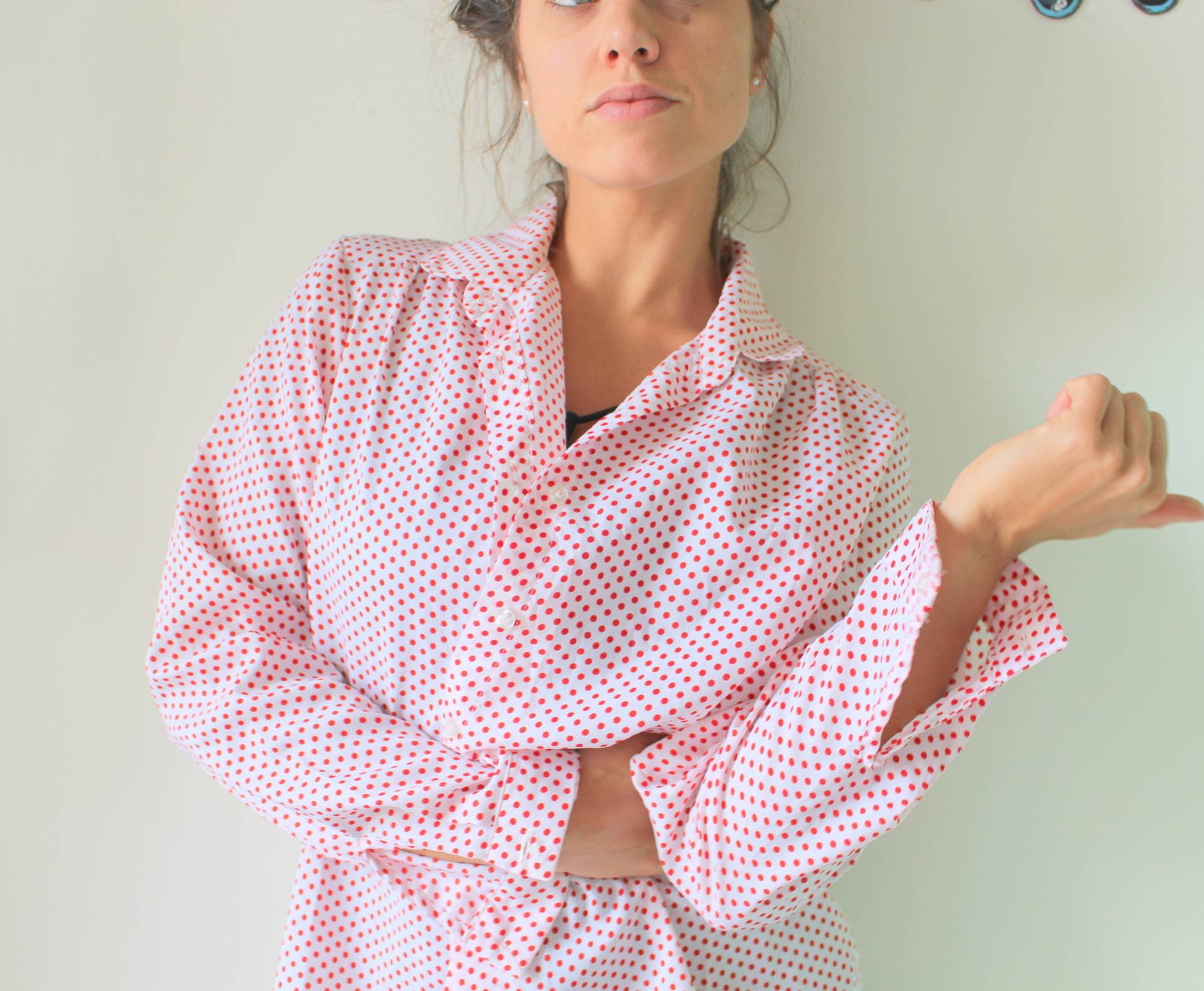 Vintage Polka Dot Bluse.. Womens. Rot Und Weiß. Mod. Bluse. Damen. Fließendes Top. Aufwändig. Kostüm Vintage Polka Dot Bluse.. Womens. Rot Und Weiß. Mod. Bluse. Damen. Fließendes Top. Aufwändig. Kostüm von retroandme