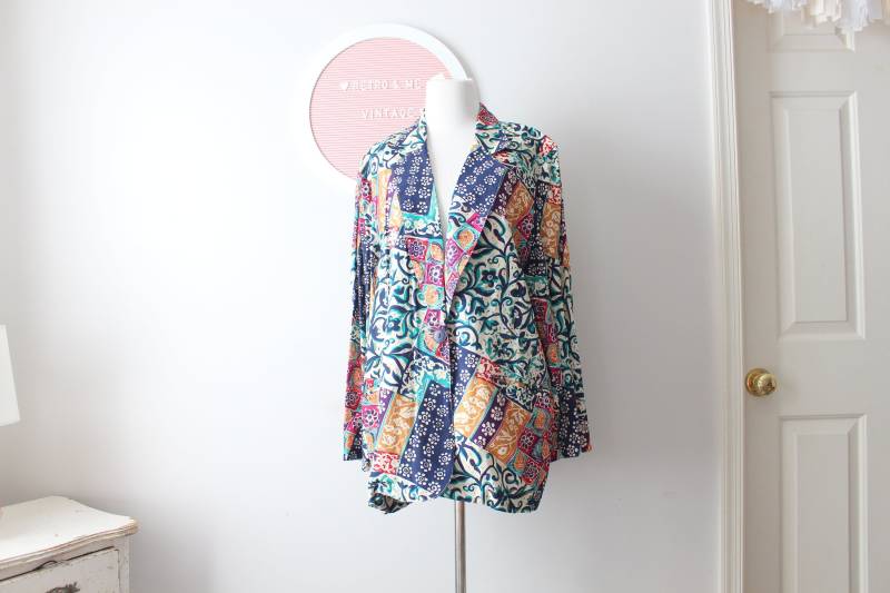 Vintage Regenbogen Gestreifte Blazer Jacke... Größe Mittel.. Indie. Aztec. Gogo. Solide. Urlaub. Mod. Twiggy. Damendame. Verrückten. Karneval. Retro von retroandme