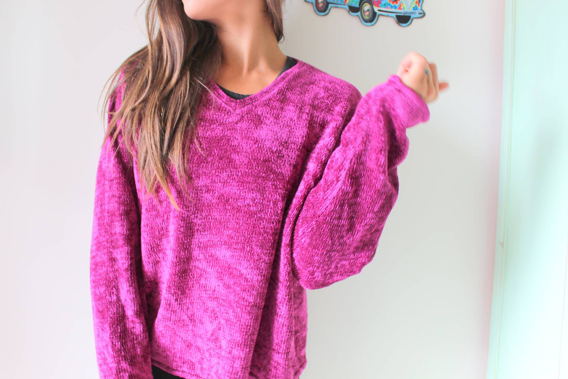 Vintage Rosa Pullover Pullover..medium. Groß. Indie. Kitschig. 90Er Jahre Kleidung. Frauen. Damen. Kostüm. Halsausschnitt. Fuchsia Vintage Rosa Pullover Pullover..medium. Groß. Indie. Kitschig. 90Er Jahre Kleidung. Frauen. Damen. Kostüm. Halsausschnitt. Fuchsia von retroandme