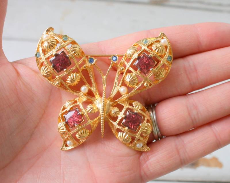 Vintage Schmetterling Brosche Retro 1970S Modeschmuck Vintage Schmetterling Brosche Retro 1970S Modeschmuck von retroandme