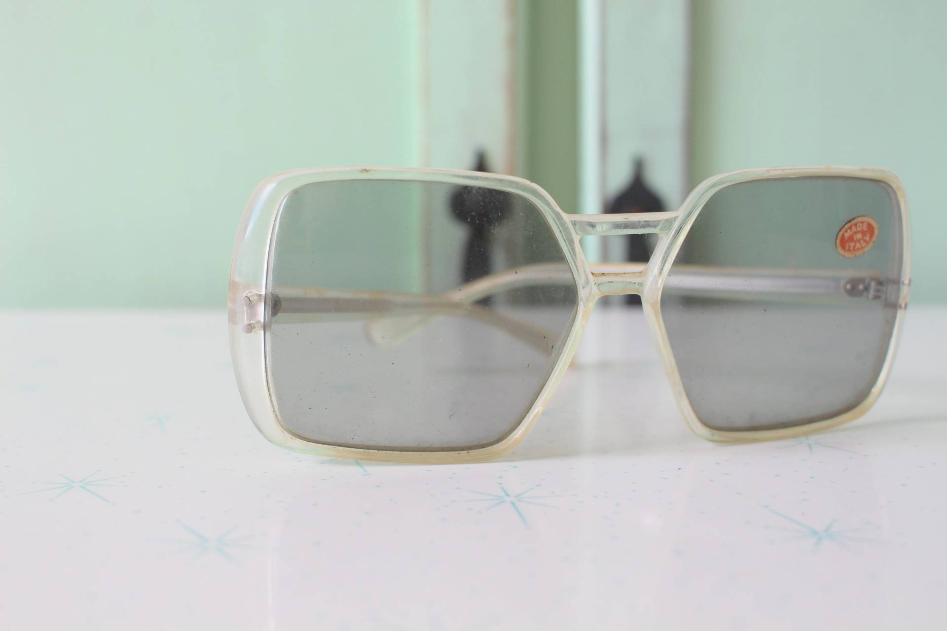 Vintage Twiggy Oversized Sonnenbrille... Großes Objektiv. Hippie. Designer Brille. Hipster. Kostüm. Mod. Klar. Dunkel. Disco. Groovig. Öse von retroandme