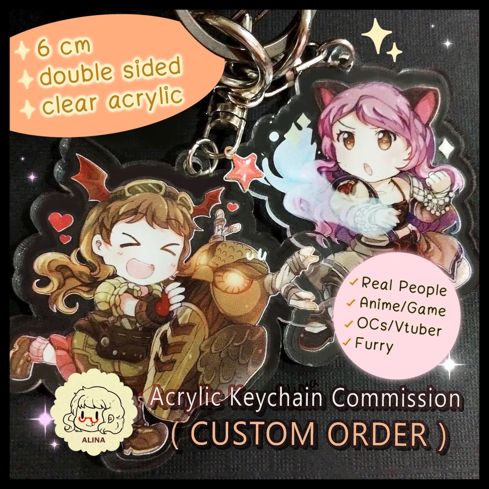 Schlüsselanhänger Charm Standy Chibi Anime Auftragsarbeit Epoxy Acryl Accessoire Personalisiertes Geschenk Paar Fantasy Oc Art | Made To Order Schlüsselanhänger Charm Standy Chibi Anime Auftragsarbeit Epoxy Acryl Accessoire Personalisiertes Geschenk Paar Fantasy Oc Art | Made To Order von revanche7th