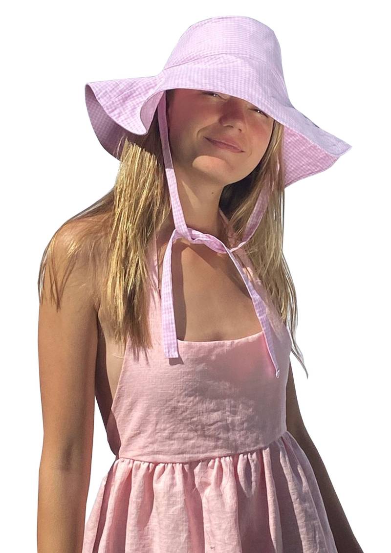 Anabelle Picknick Gingham Übergroßer Cottagecore Sommerhut Mit Breiter Krempe von reveriebyalexandra