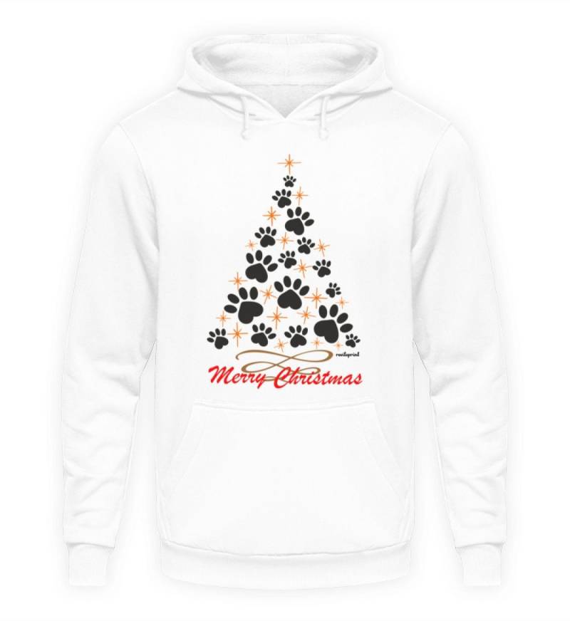 Christmas Dog Paw Tree/Weihnachten Hunde Pfoten Baum - Unisex Hoodie von reviloprint