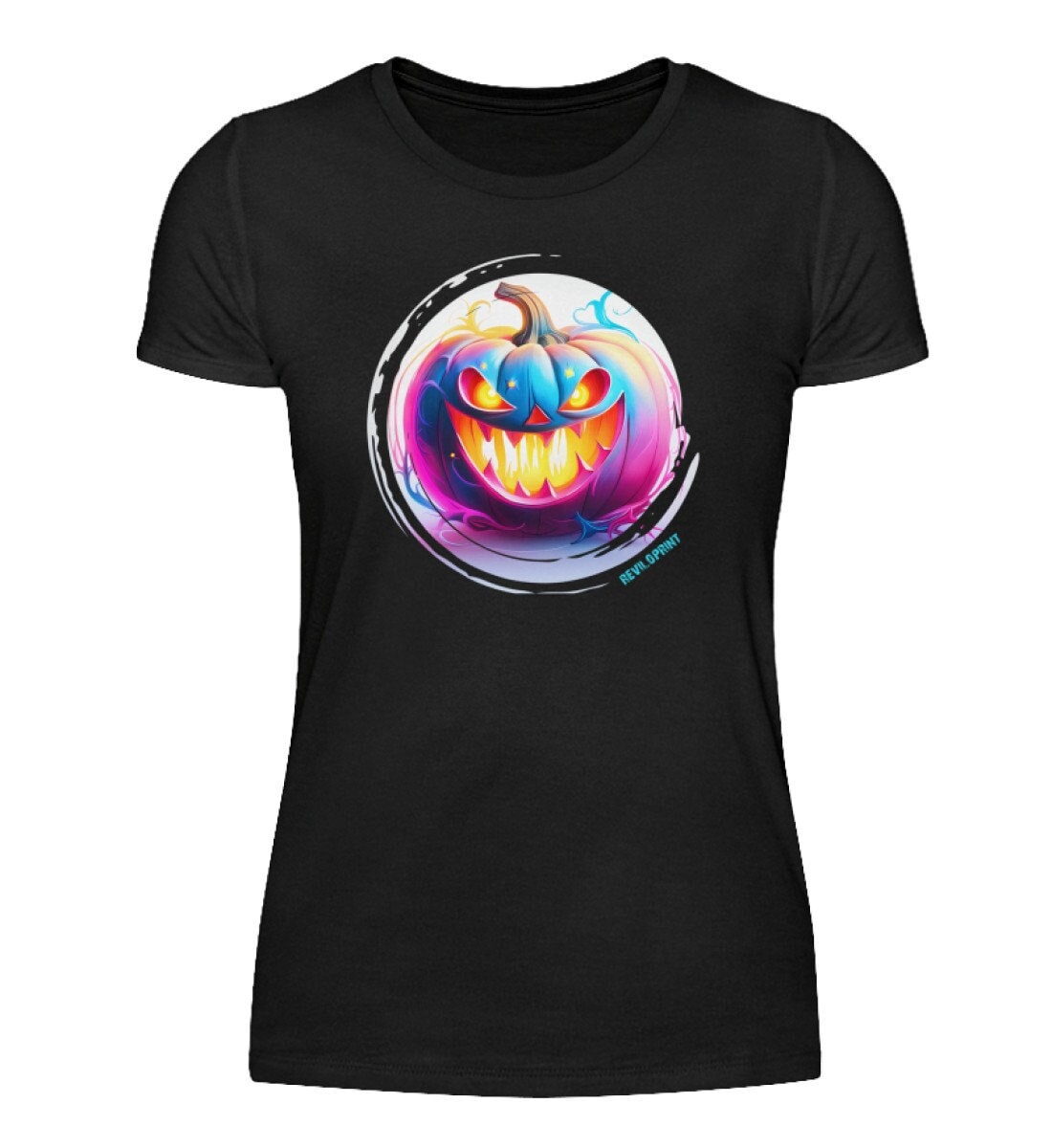 Halloween Bunter Kürbis - Damenshirt Halloween Bunter Kürbis - Damenshirt von reviloprint