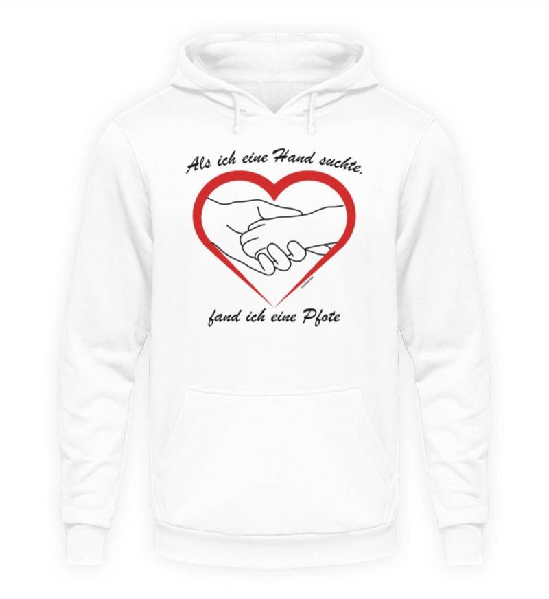 Hand/Hunde Pfote Im Herz Mit Text - Unisex Kapuzenpullover Hoodie von reviloprint