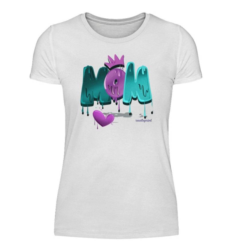 Muttertag - Mom Mit Herz Farbe Verlaufend Damenshirt von reviloprint