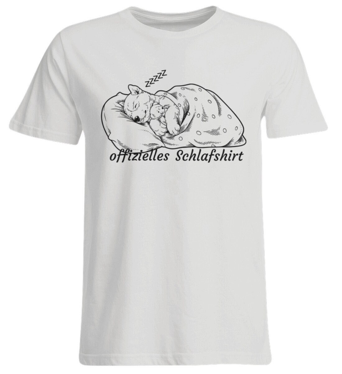 Offizielles Schlafshirt - Hund Mit Teddybär Übergrößenshirt, Unisex Offizielles Schlafshirt - Hund Mit Teddybär Übergrößenshirt, Unisex von reviloprint