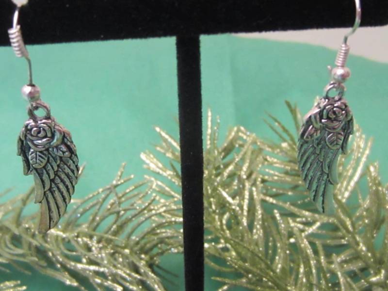 Engelohrringe Engelsflügel Ohrringe Silber Ohrringe, Engel Schmuck, Hypoallergen von revisionme