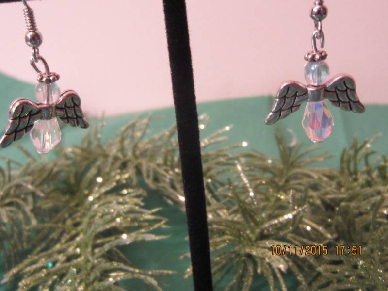 Engelohrringe Silber, Hypoallergen, Baumeln Ohrringe, Schutzengel, Silber Engel von revisionme