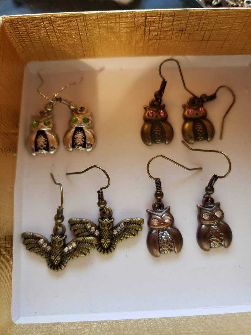 Eulen Ohrringe, Ohrringe Aus Messing Eule, Eule Schmuck, Fallen Herbst Eulenliebhaber, Halloween-Ohrringe von revisionme