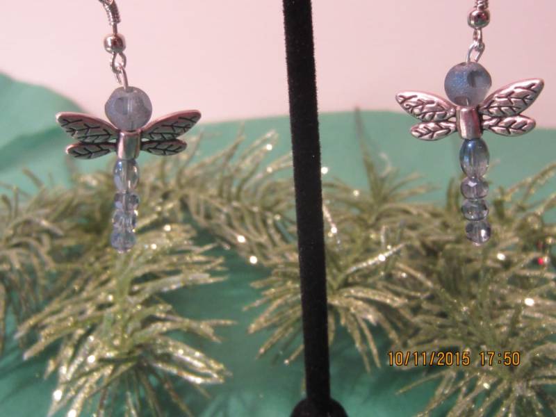 Libelle Ohrringe, Silber, Hypoallergen, Azurjungfer Lila, Grün Blau von revisionme